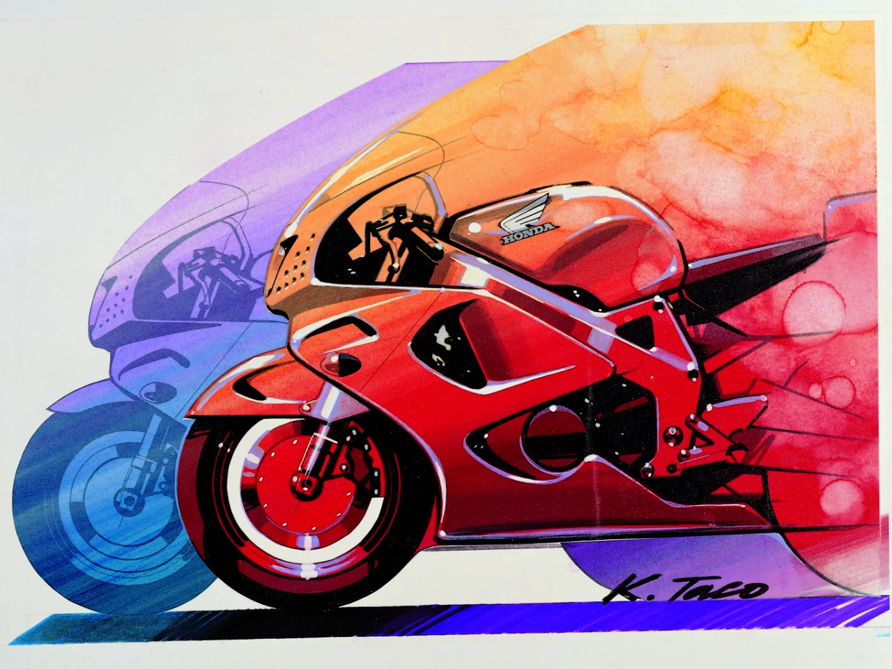 Яркий рисунок мотоцикла
